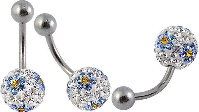 Piercing do pupíku květinka modrá