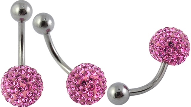 Piercing do pupíku kulička růžová