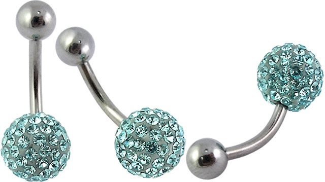 Piercing do pupíku kulička tyrkysová