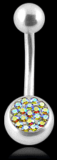 Piercing do pupíku kulička AB efekt