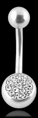 Piercing do pupíku kulička bílá