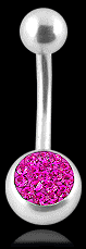 Piercing do pupíku kulička růžová
