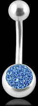 Piercing do pupíku kulička modrá
