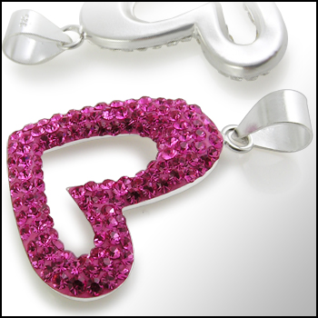 Stříbrný přívěsek Srdce Pink