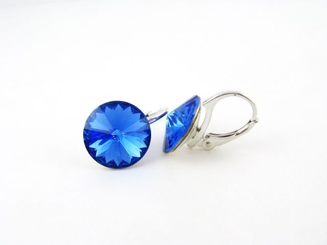 RIVOLI stříbrné visací náušnice Sapphire
