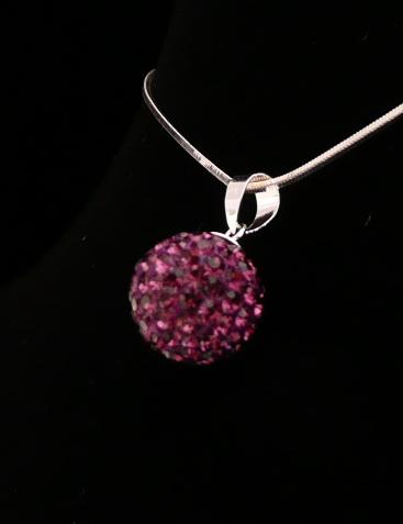 Stříbrný přívěsek kulička tmavě fialová 12mm