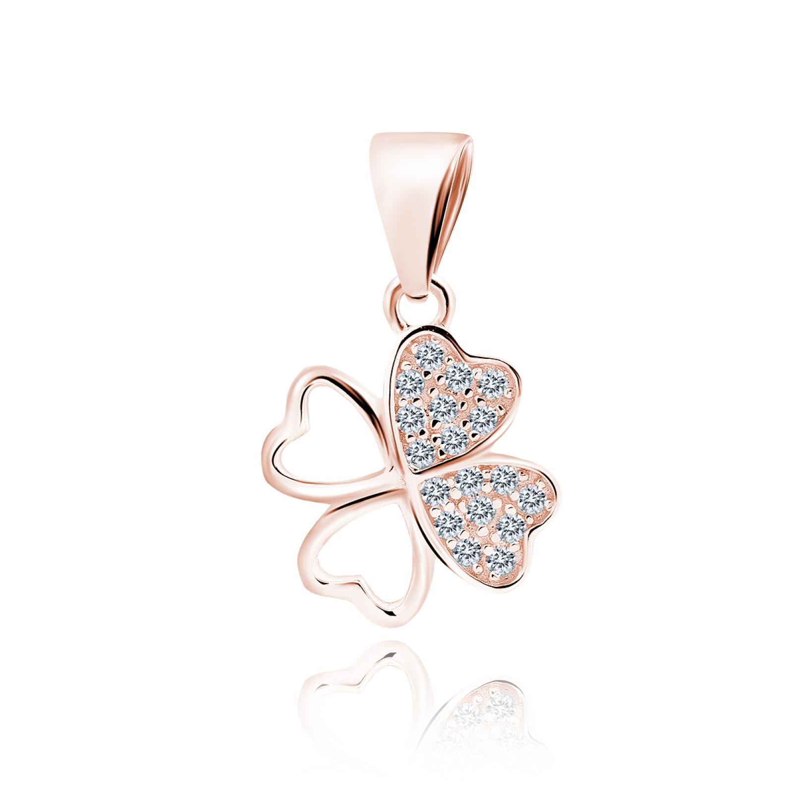 Dámský stříbrný přívěsek Clover Rose Gold