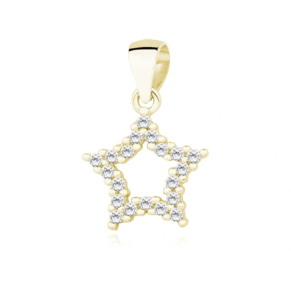 Dámský pozlacený stříbrný přívěsek Star Crystal