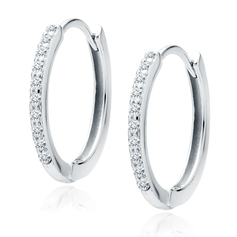 Dámské stříbrné náušnice Rings Crystal