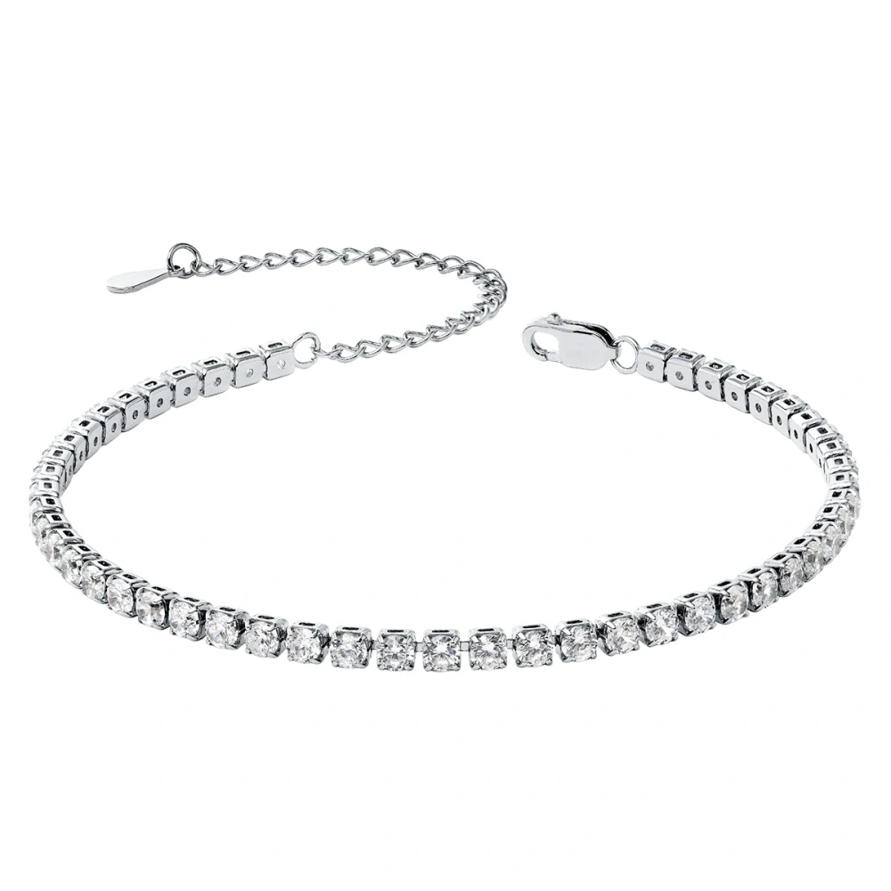 Stříbrný tenisový náramek Crystal