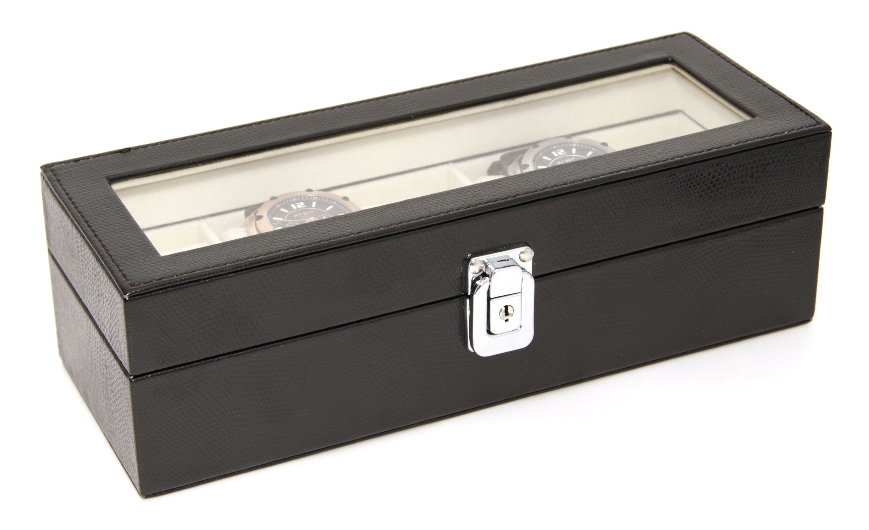 Černá šperkovnice na hodinky