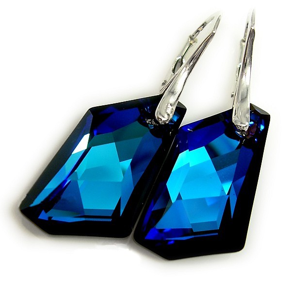 Stříbrné náušnice De-Art Bermuda Blue