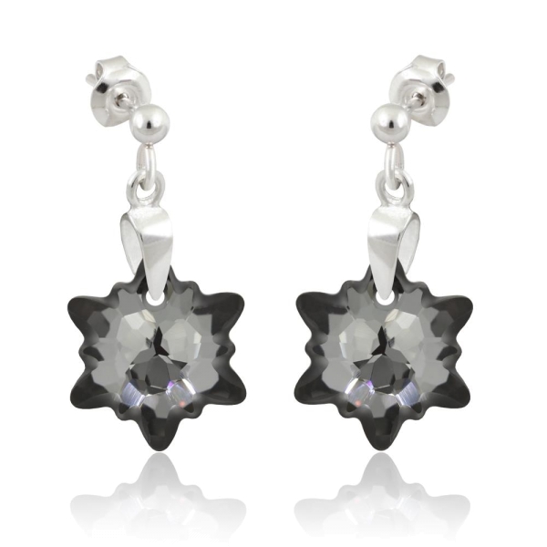 Stříbrné visací náušnice Edelweiss Silver Night