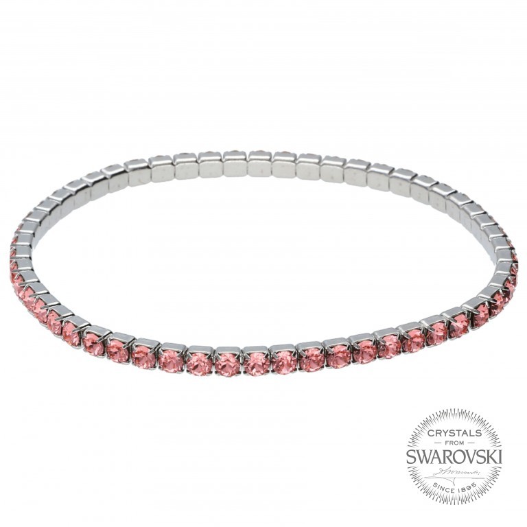 Dámský rhodiovaný Elastic náramek Light Rose