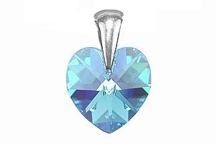 Stříbrný přívěsek Srdce Aquamarine