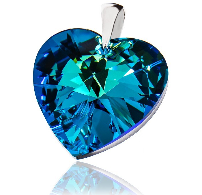 Stříbrný přívěsek Srdce Bermuda Blue