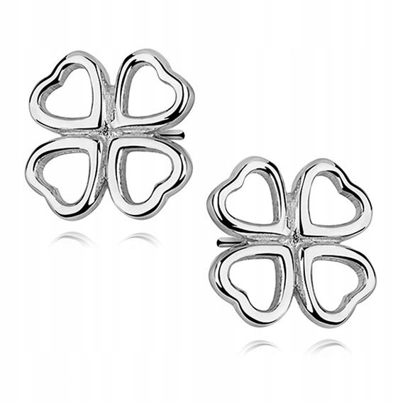 Dámské stříbrné náušnice Clover Heart