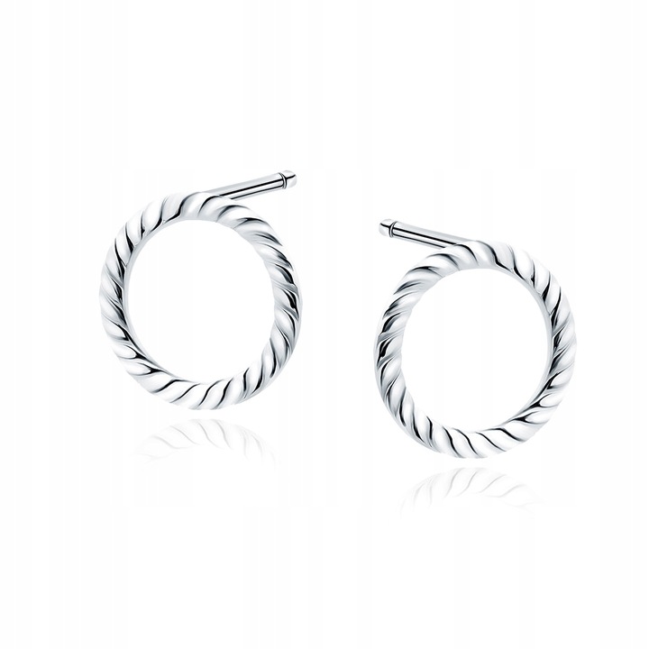 Dámské stříbrné náušnice Braided Circle