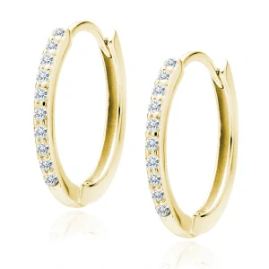Dámské pozlacené stříbrné náušnice Rings Crystal