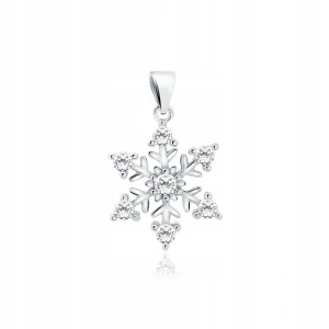 Dámský stříbrný přívěsek Vločka Crystal