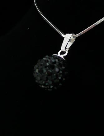 Stříbrný přívěsek kulička černá 10mm