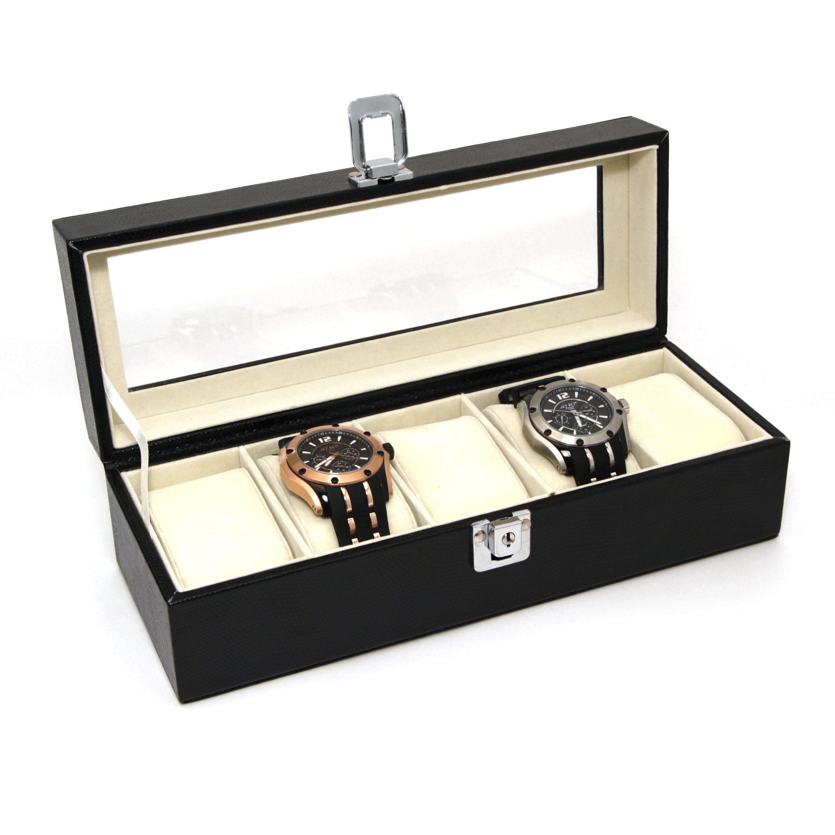 Černá šperkovnice na hodinky