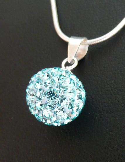 Stříbrný přívěsek kulička aqua 10mm