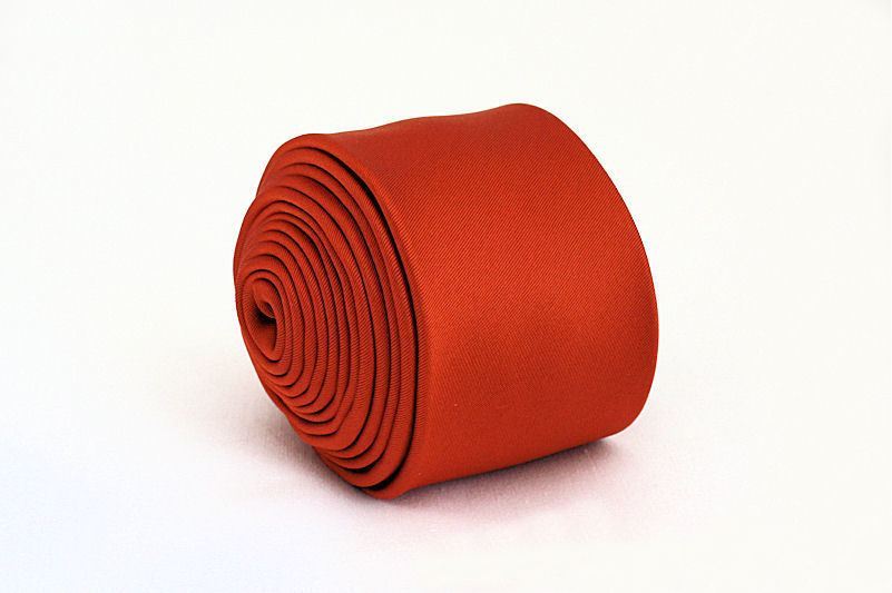 Pánská cihlová slim kravata - 5 cm