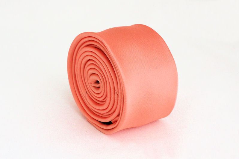 Pánská lososová slim kravata - 5 cm