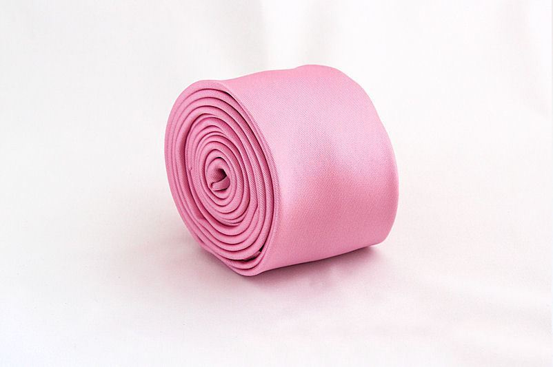 Pánská světle růžová slim kravata - 5 cm