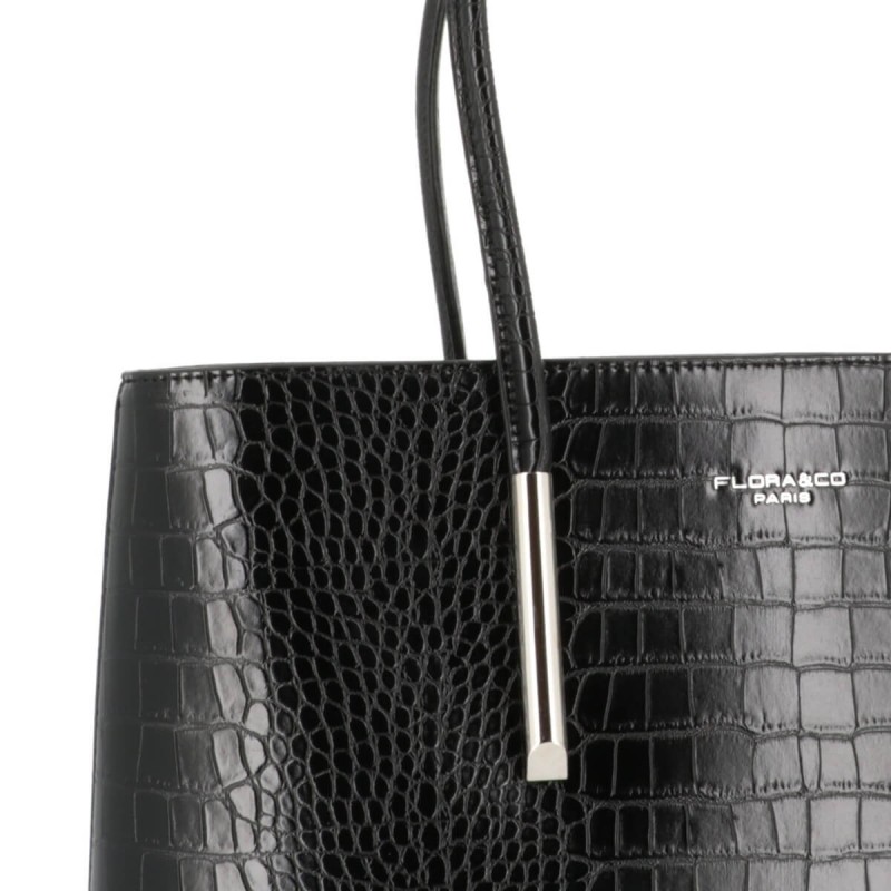 Dámská černá vzorovaná kabelka Flora & Co 8001