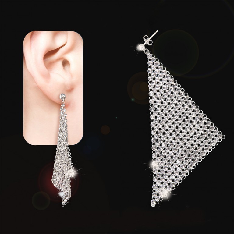 Stříbrné náušnice Swarovski - Jennifer Lopez